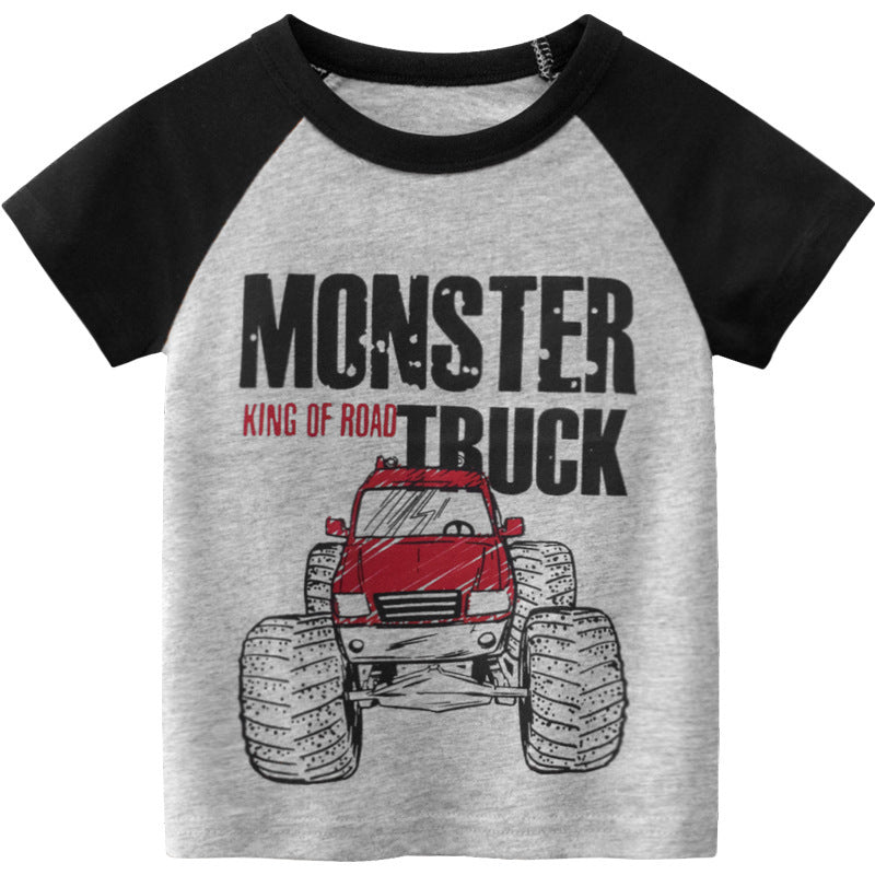 New Boys Short Sleeve Tops T-Shirt Kids Outfit