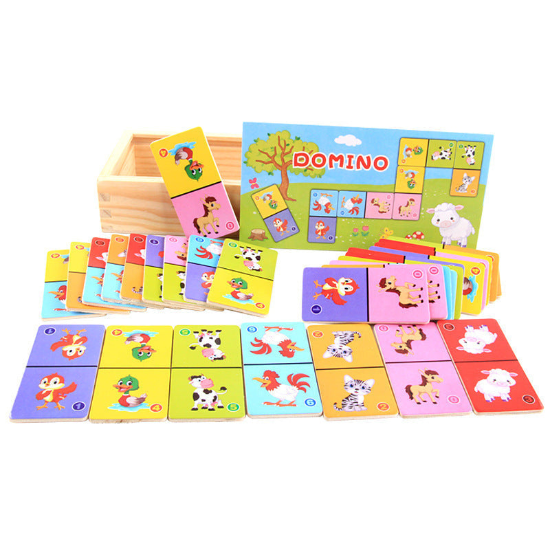 Wooden Solitaire Animal Domino Kids - Cindi Book