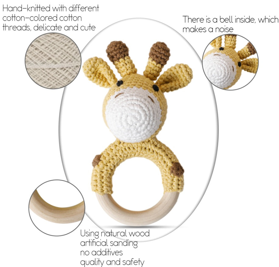 Baby Rattle Hand Woven Cartoon Animal Bracelet Newborn Soothing Doll - Cindi Book