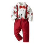 Boys' Cotton Long Sleeved Shirt And Overalls Set - Cindi Book