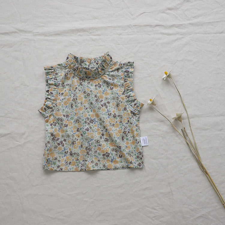 Girls' Summer Baby Floral Vest T-shirt - Cindi Book