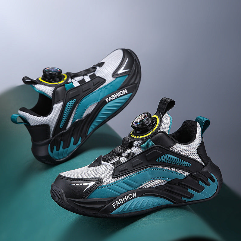 New Autumn Non-Slip Soft-Soled Running Sneakers With Rotating Buckles For Older And Teenage Kids - Cindi Book