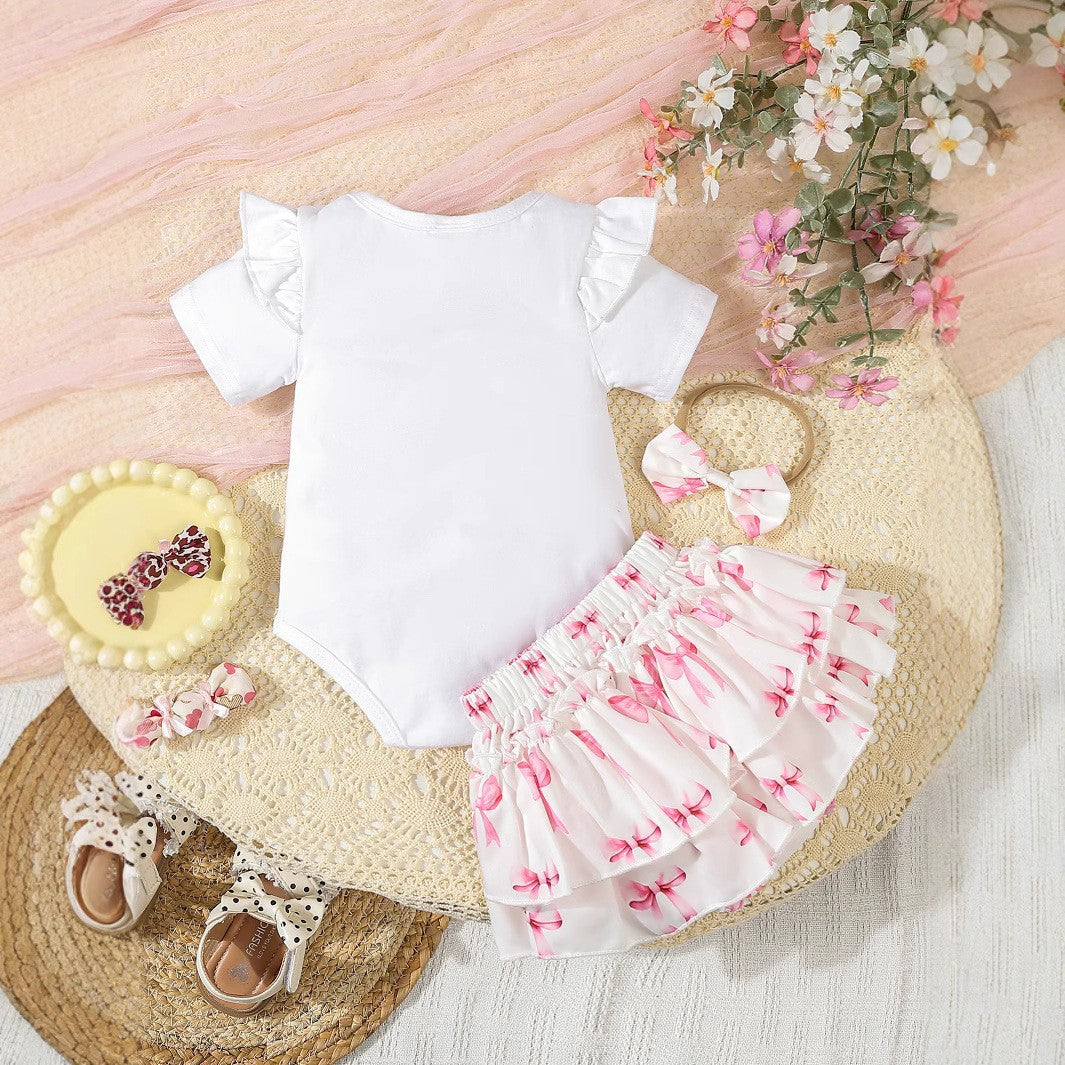 Cute Bow-Knot Romper Set For Baby Girls - Cindi Book