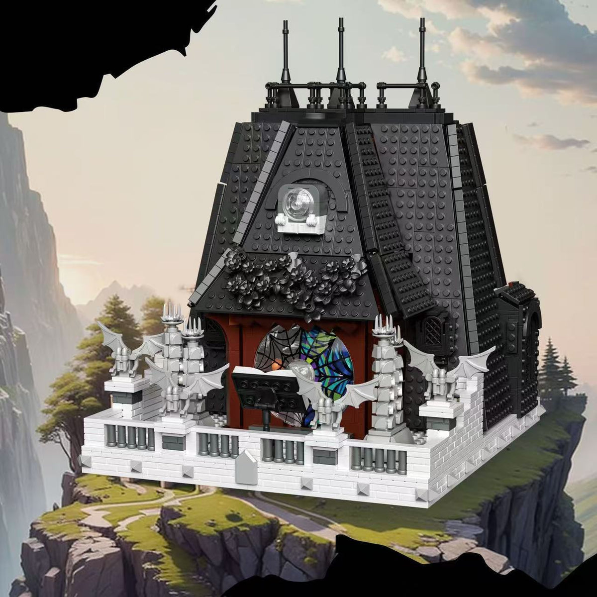 Baka 33214 Black Wednesday Small Black House Building Street View Model Building Blocks Children's Puzzle Toys Storage - Cindi Book