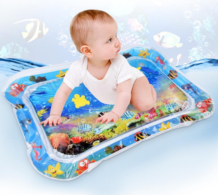 Baby Inflatable Water Mat, Infants Summer Beach Water Mat Patted Pad Water Cushion for Infants Toddlers Summer Activity Play Toys Baby Pillows