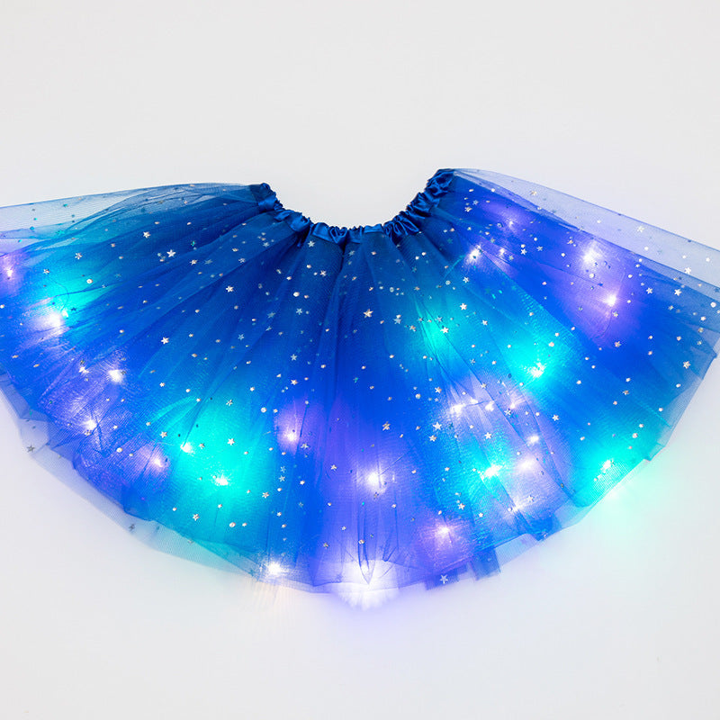 Magical & Luminous  LED Princess Halloween Tutu Skirt Sequins Shiny Skirt - Cindi Book