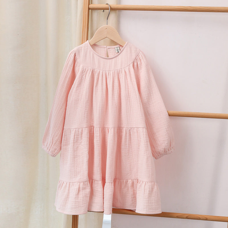 Baby Girl Pure Cotton Long Sleeve Bottoming Dress Is Sweet And Cute - Cindi Book