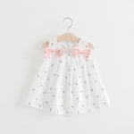 Solid color bow bow floral print halter skirt - Cindi Book