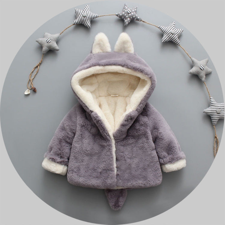 Winter popular girl's plush plush coat baby - Cindi Book