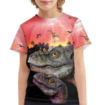 Summer Dinosaur Full Print Boy's T-shirt - Cindi Book