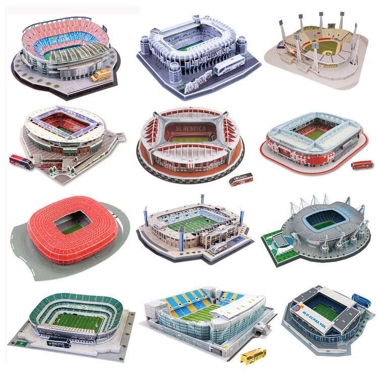 Classic Jigsaw DIY 3D Puzzle World Football Stadium European Soccer Playground Assembled Building Model Puzzle Toys For Children - Cindi Book