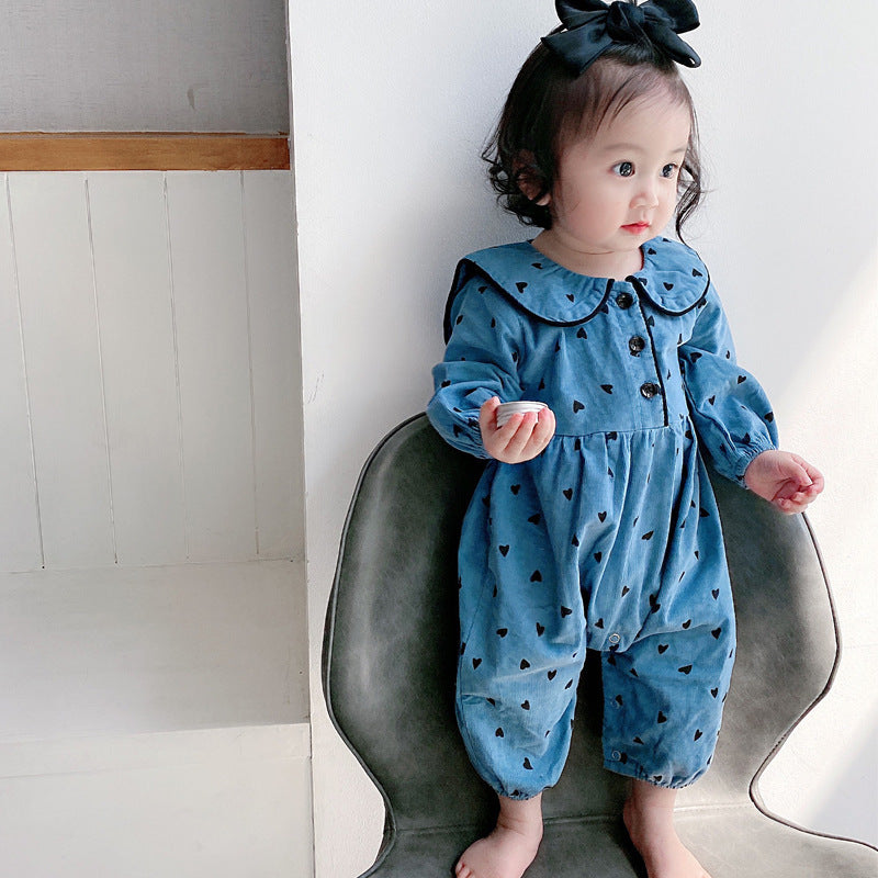 Baby Onesie Autumn Corduroy Baby Suit - Cindi Book