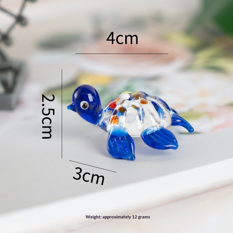 Handmade Glass Craft Little Turtle Ornament - Cindi Book