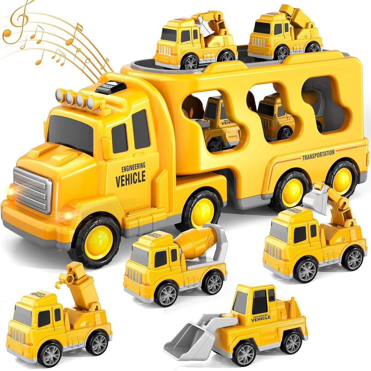 Engineering Vehicle Toy For Kids With Lights And Music - Cindi Book