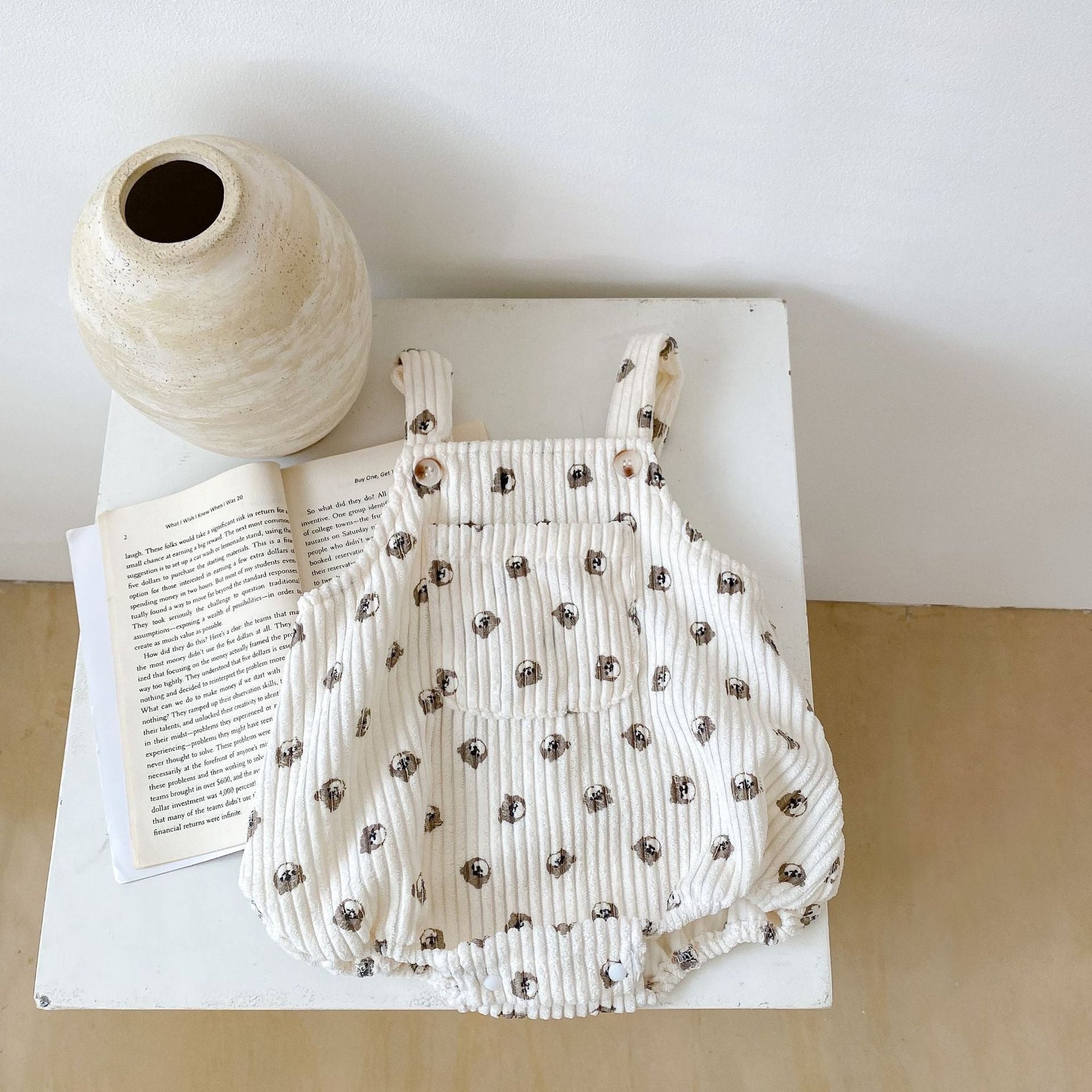 Boys And Girls Printed Shoulder Strap Romper - Cindi Book