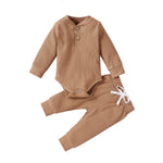 Boys And Girls Stand-up Collar Jumpsuit Long-sleeved Romper Trousers Two-piece Set - Cindi Book