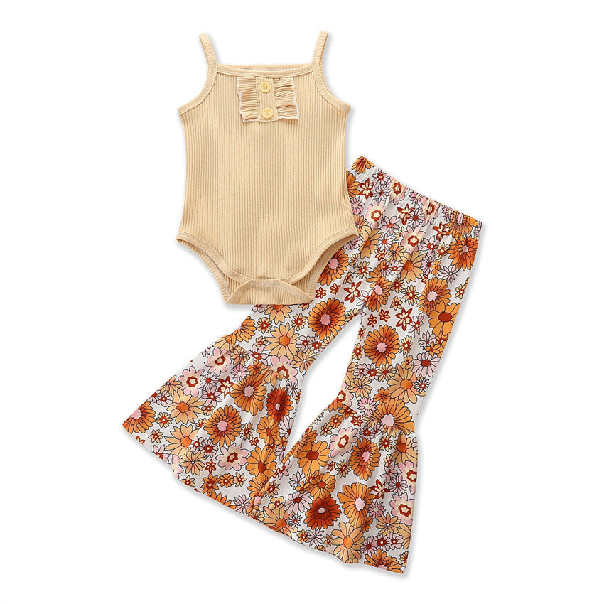 Summer Fashionable Cute Strap Girls' Set - Cindi Book