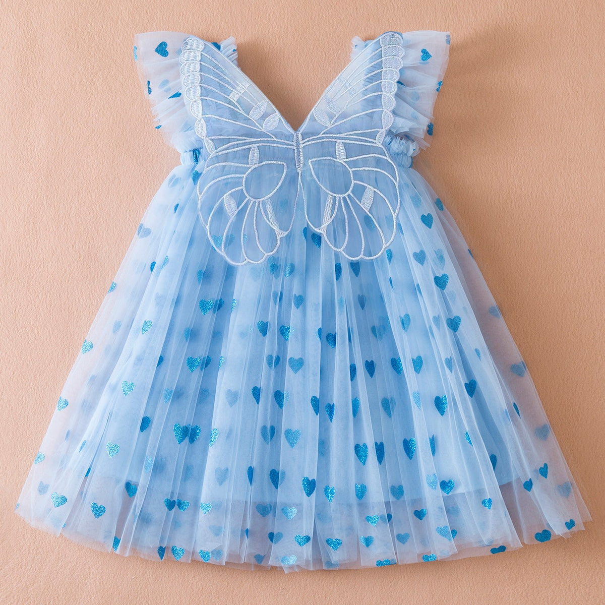 Three-dimensional Wings Mesh Girl Dress - Cindi Book