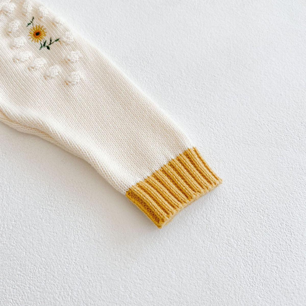 Sunflower Embroidered Knitting Sweater One-piece Suit - Cindi Book