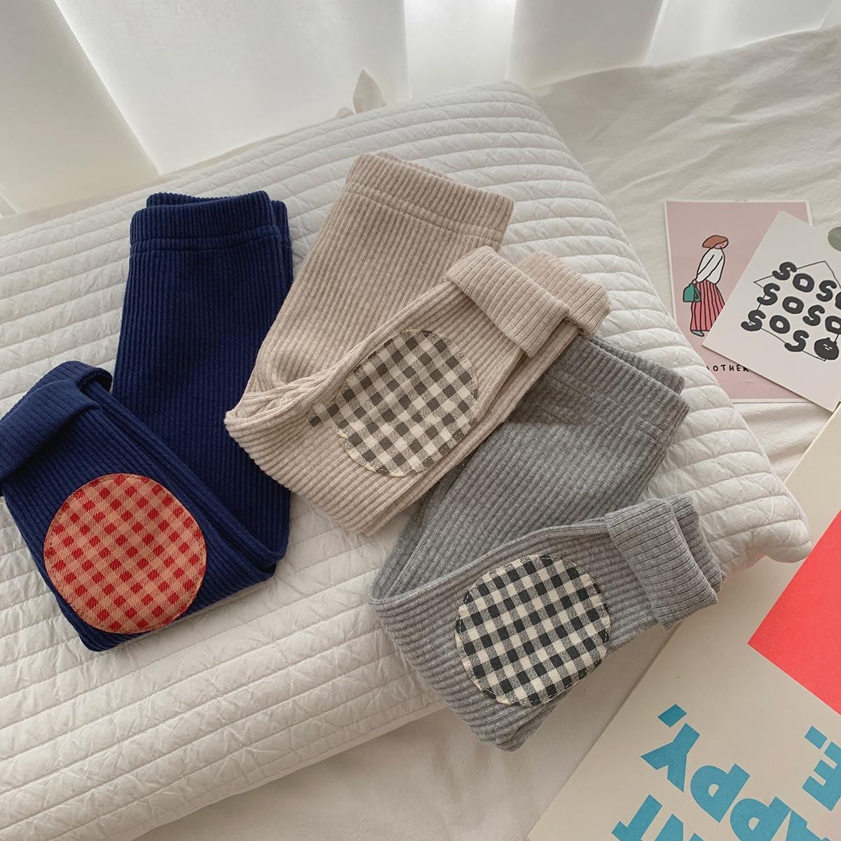 Contrast Checked Leggings