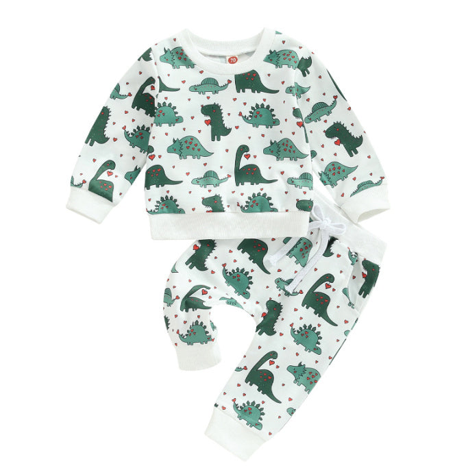 Casual Printed Long-sleeved Sweater Trousers Suit - Cindi Book