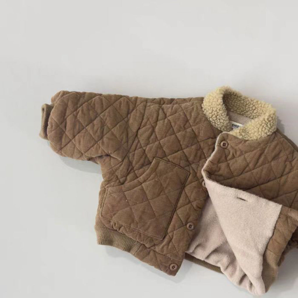 Retro Diamond Thick Warm Quilted Jacket - Cindi Book