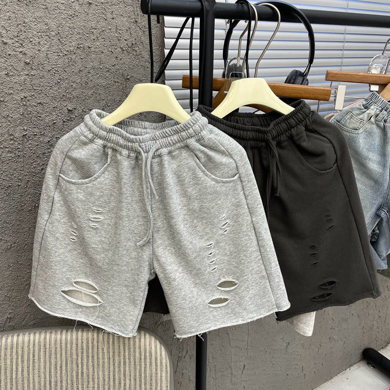 Multi-Hole Terry Sports Shorts Children's Summer Clothing