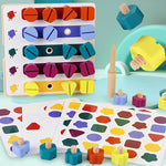 Kindergarten Screw-and-nut Shape Matching Color Puzzle Building Blocks - Cindi Book