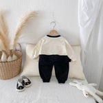 New Long Sleeve Round Neck Western Style Panda Sweater Pants Suit - Cindi Book