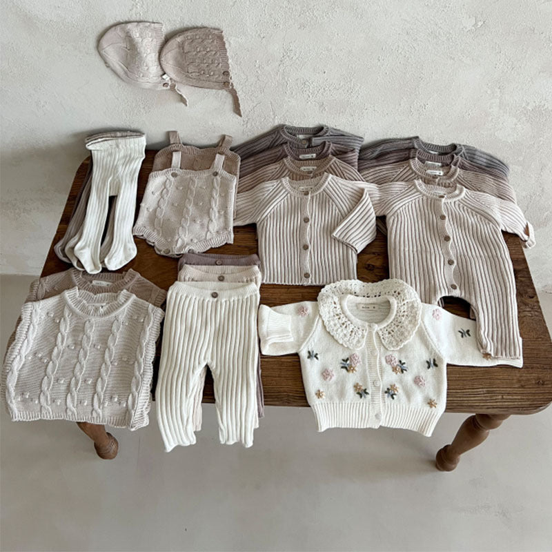 Infant Toddler Home Wearable Sunken Stripe Knitted Leggings - Cindi Book