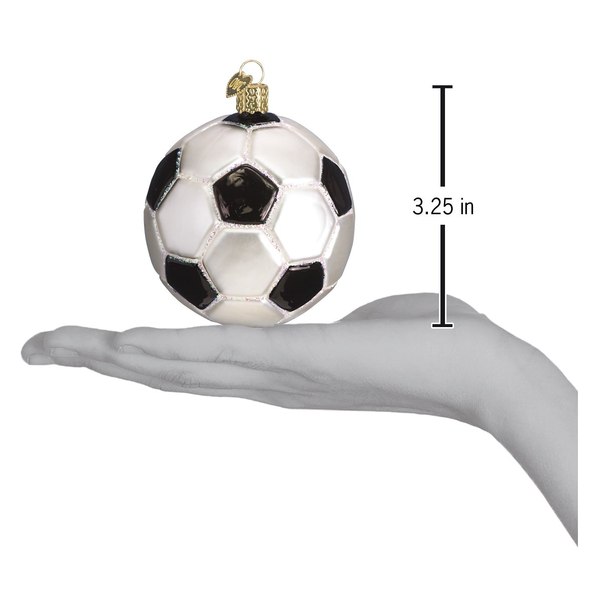 Old World Christmas Soccer Ball Ornament - hand-blown glass Christmas tree ornament (view 4)