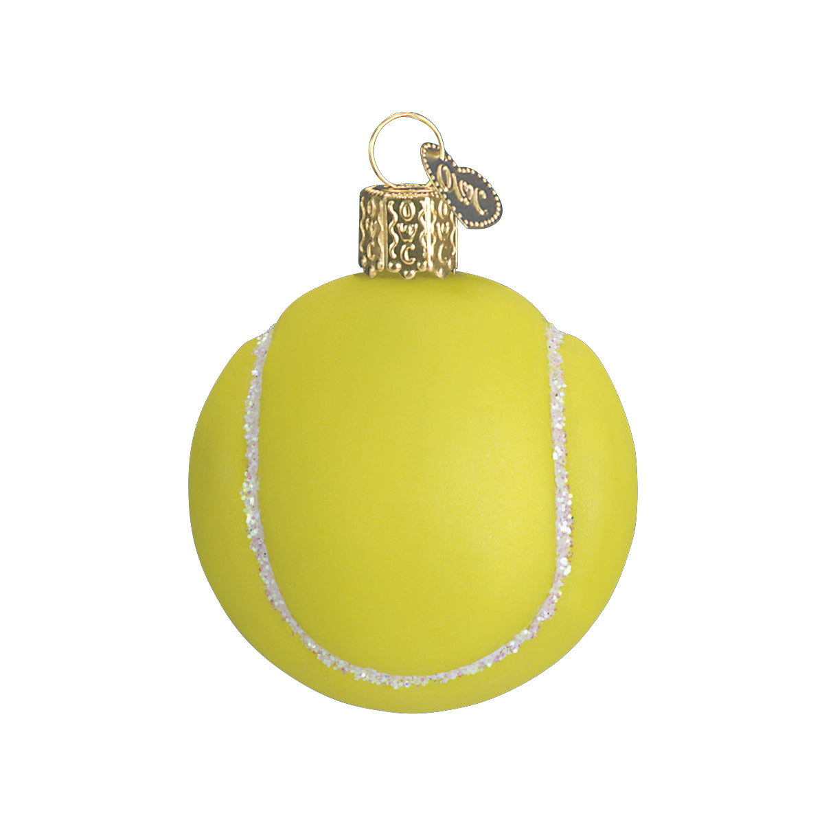 Old World Christmas Tennis Ball Ornament - hand-blown glass Christmas tree ornament (view 3)
