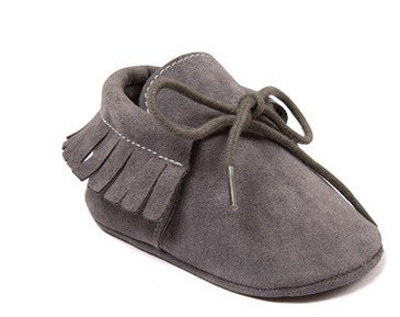 Polychromatic sanding soft bottom tassel shoe baby shoes - Cindi Book