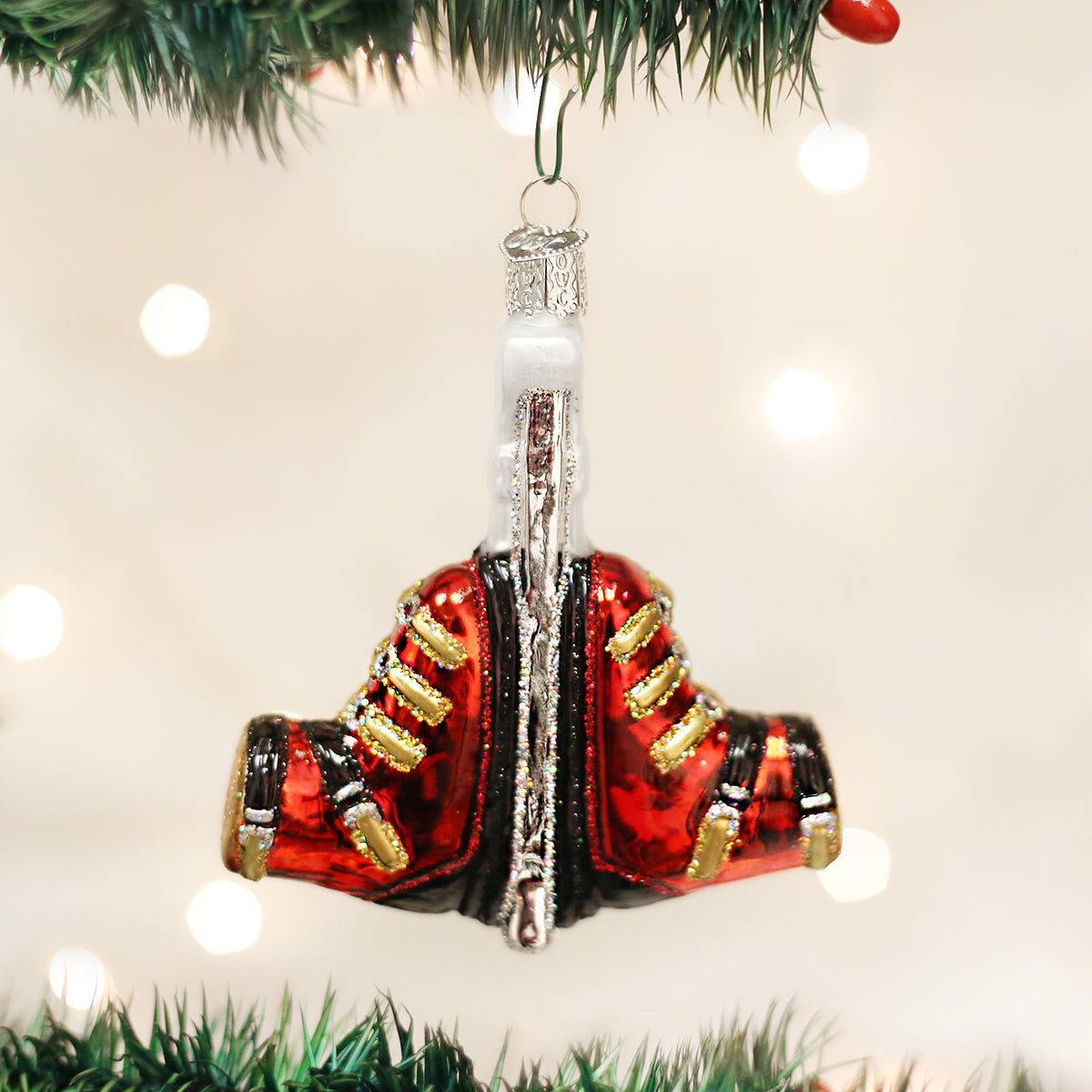 Old World Christmas Ski Boots Ornament - hand-blown glass Christmas tree ornament