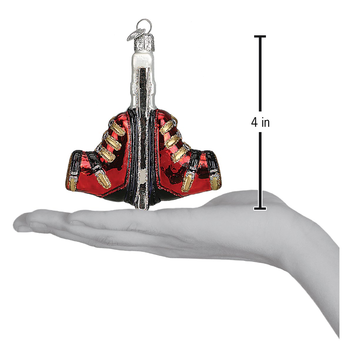 Old World Christmas Ski Boots Ornament - hand-blown glass Christmas tree ornament (view 4)