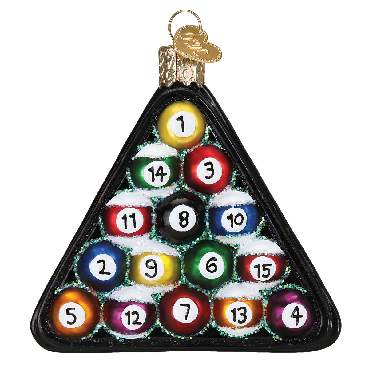 Old World Christmas Billiard Balls Ornament - hand-blown glass Christmas tree ornament (view 3)