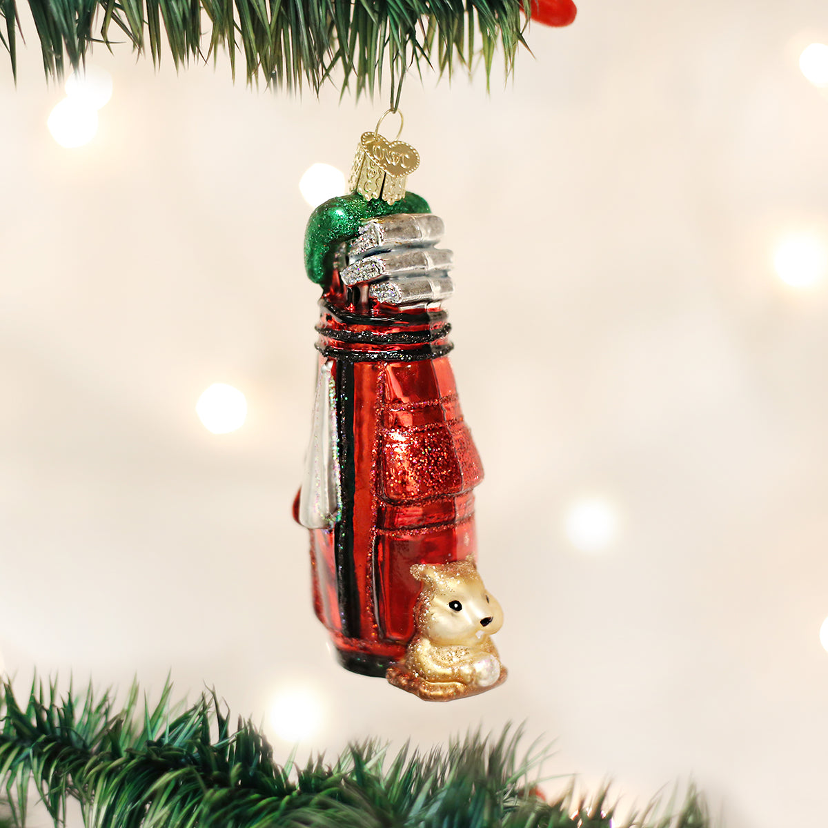 Old World Christmas Golf Bag Ornament - hand-blown glass Christmas tree ornament