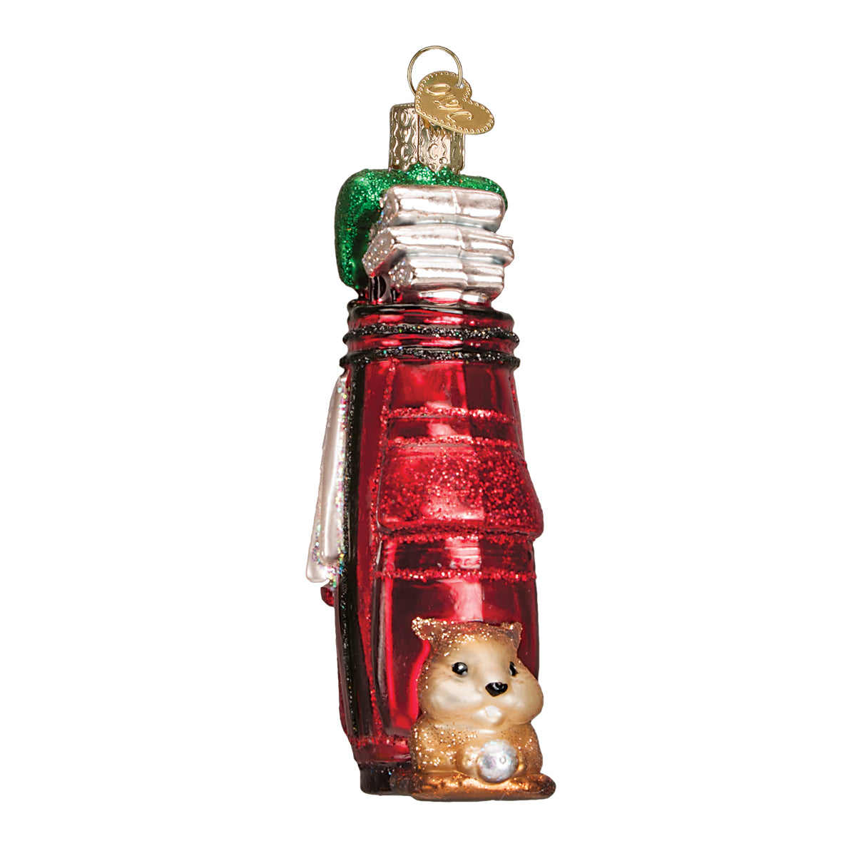 Old World Christmas Golf Bag Ornament - hand-blown glass Christmas tree ornament (view 3)