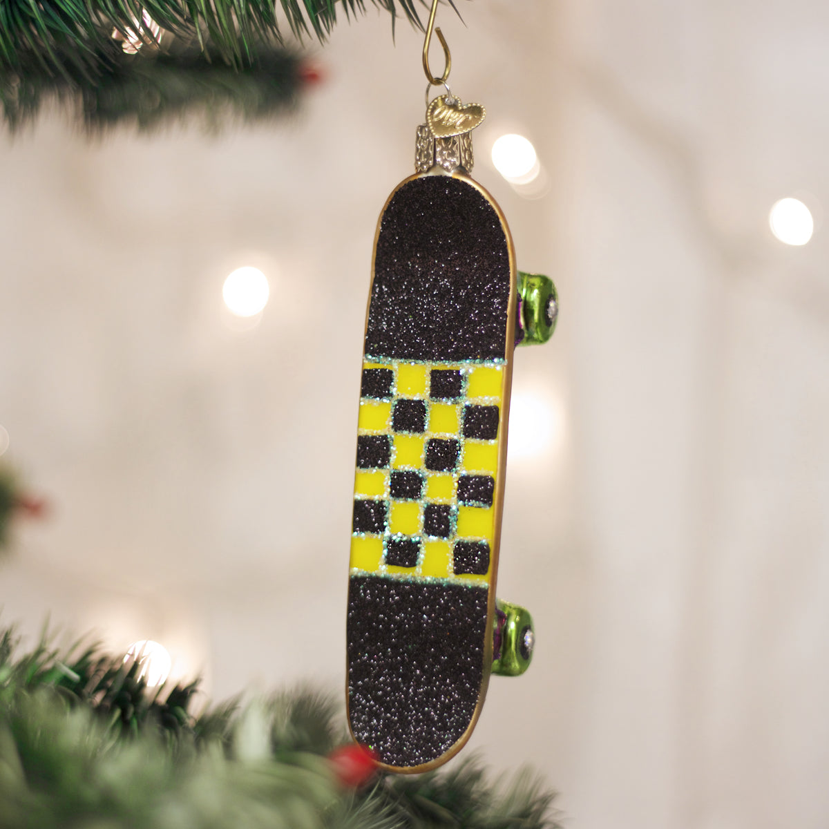 Old World Christmas Skateboard Ornament - hand-blown glass Christmas tree ornament