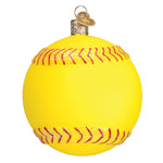 Old World Christmas Softball Ornament - hand-blown glass Christmas tree ornament (view 4)