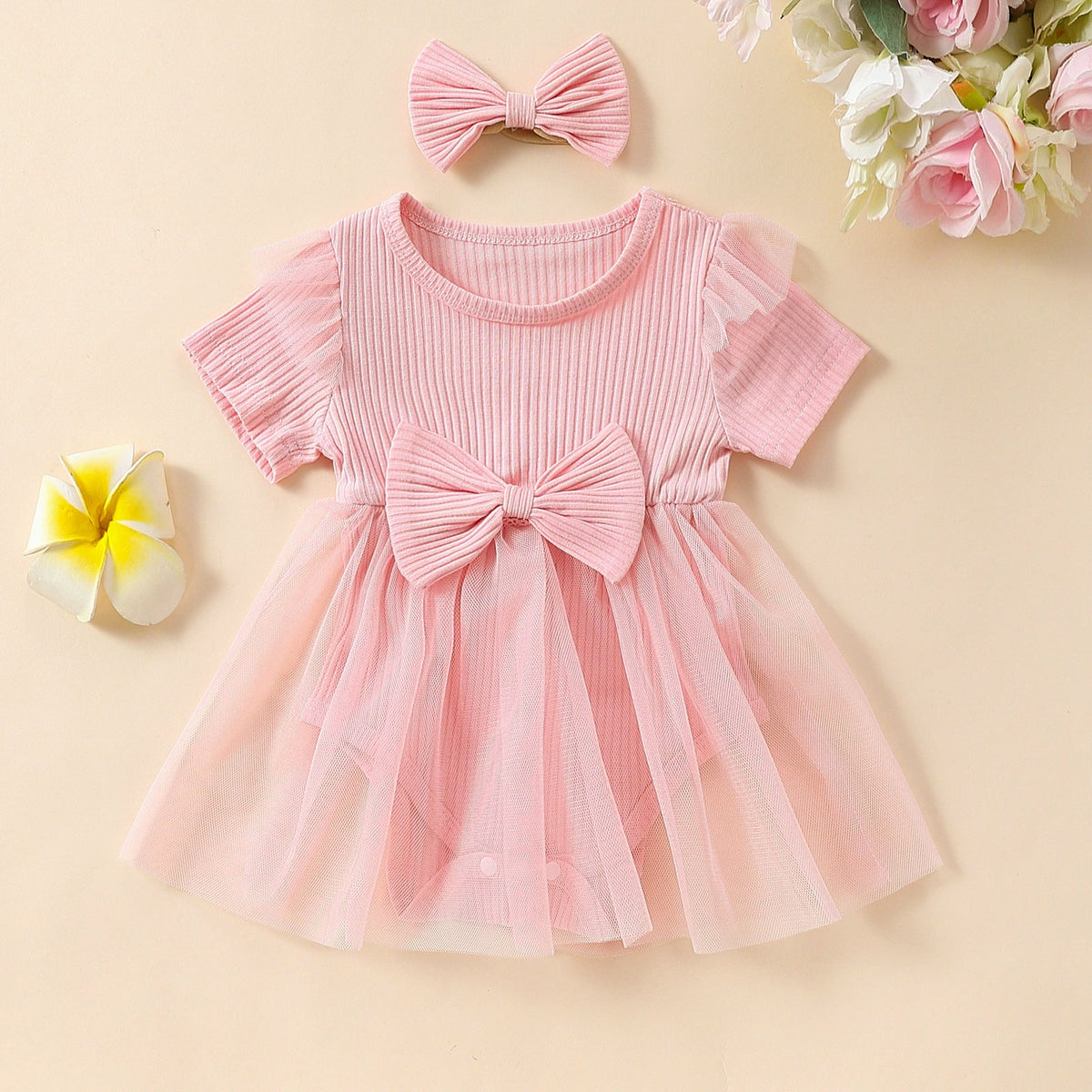 Girls' Multi-color Mesh Flounced Sleeve Short Sleeved Kazakhstan Skirt - Cindi Book