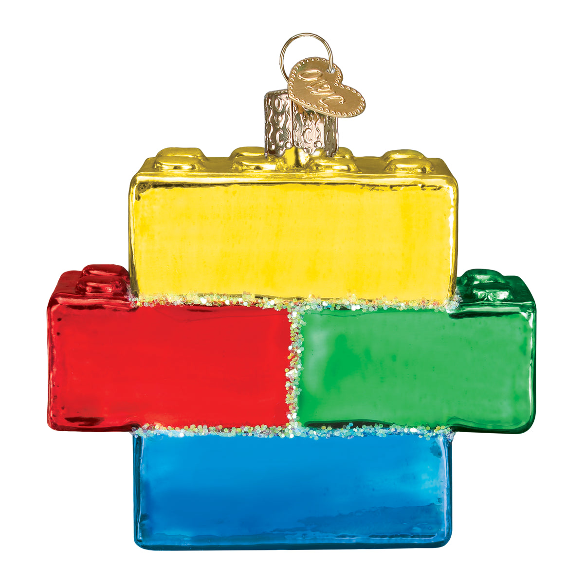 Old World Christmas Building Blocks Ornament - hand-blown glass Christmas tree ornament (view 3)