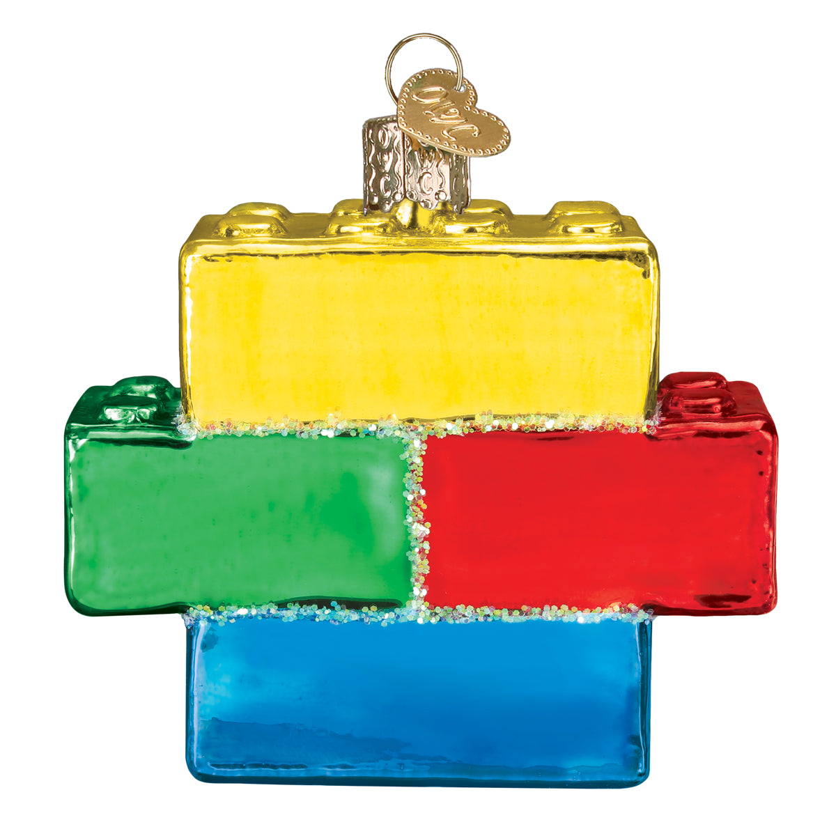 Old World Christmas Building Blocks Ornament - hand-blown glass Christmas tree ornament (view 4)