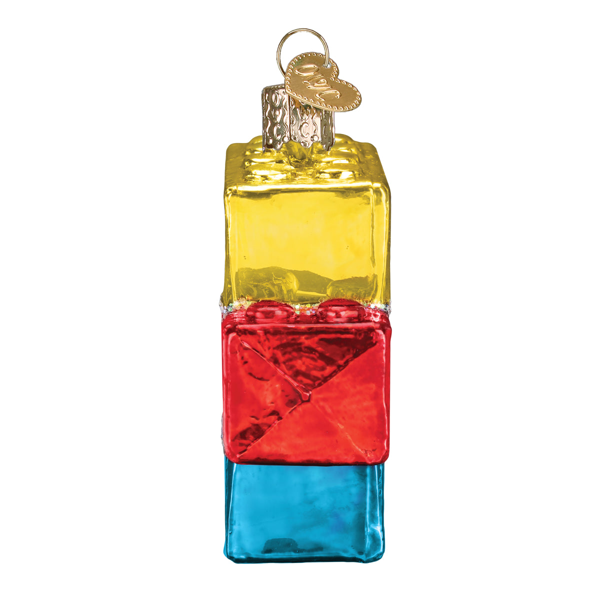 Old World Christmas Building Blocks Ornament - hand-blown glass Christmas tree ornament (view 5)