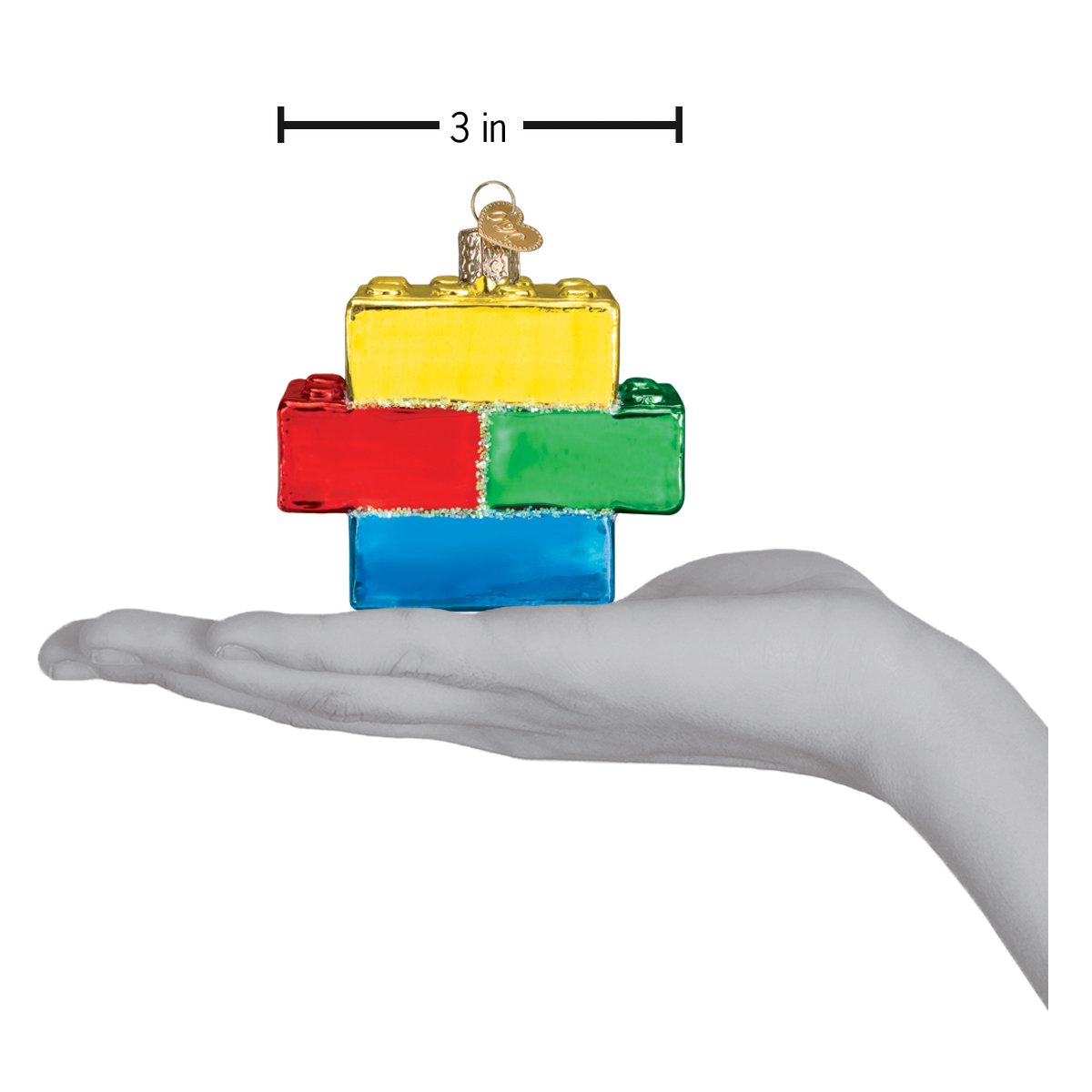 Old World Christmas Building Blocks Ornament - hand-blown glass Christmas tree ornament (view 6)