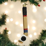 Old World Christmas Hockey Stick Ornament - hand-blown glass Christmas tree ornament