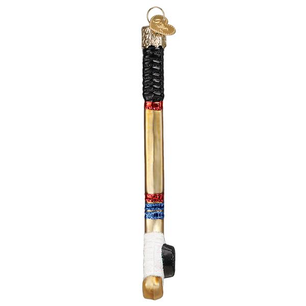 Old World Christmas Hockey Stick Ornament - hand-blown glass Christmas tree ornament (view 4)