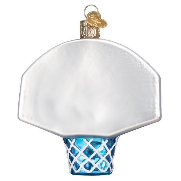 Old World Christmas Basketball Hoop Ornament - hand-blown glass Christmas tree ornament (view 4)