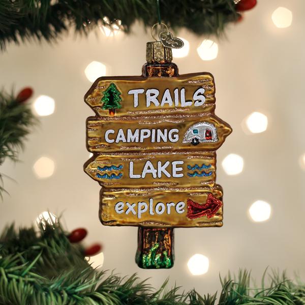 Old World Christmas Gone Camping Ornament - hand-blown glass Christmas tree ornament