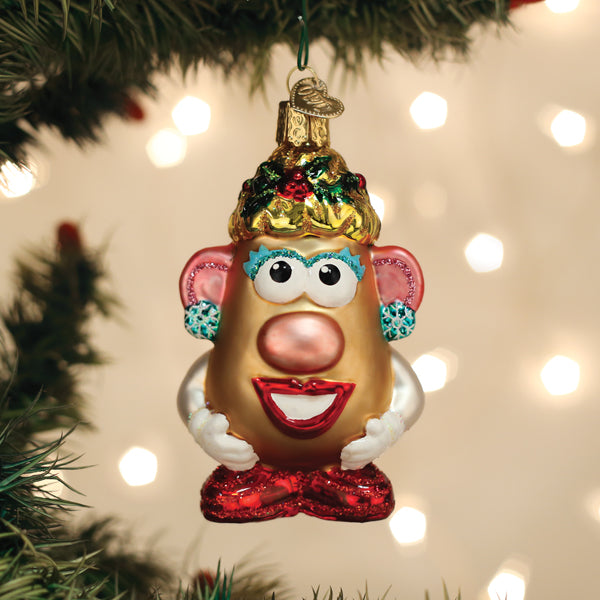 Old World Christmas Mrs. Potato Head Ornament - hand-blown glass Christmas tree ornament